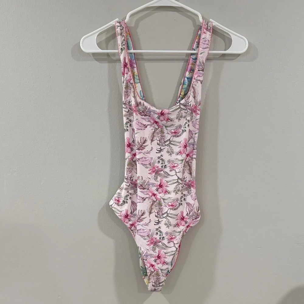 LoveShackFancy X Hurley reversible floral one piece bathing suit